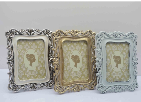 Handcrafted 4×6 Inch Vintage Photo Frame with Intricate Floral Carvings - Perfect for Wedding & Anniversary Portraits