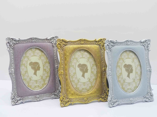 4×6 Inch European Carved Resin Photo Stand with Reinforced Corners - Durable Home Decor mounting photo
