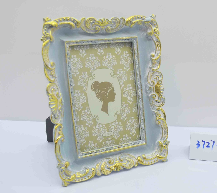 4×6 Inch Geometric Resin Frame with Chrome Accents - Gatsby-era Display